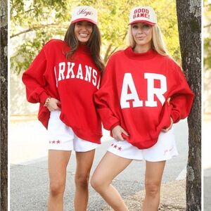 BUCKETLIST Red Reversible Arkansas Mock Neck Sweatshirt